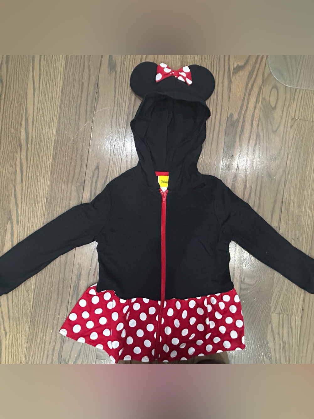 Disney Minnie Mouse Zip Hoodie Girls Size 4/5 Red